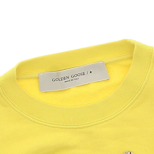 Sweatshirt jaune à broderies