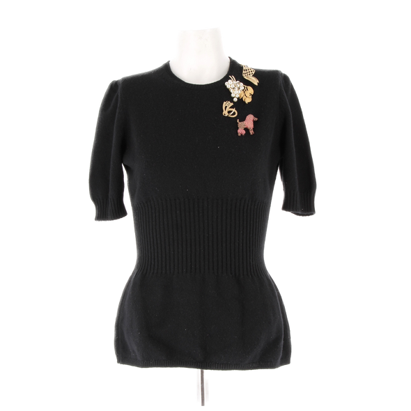 Pull à manches courtes avec broches