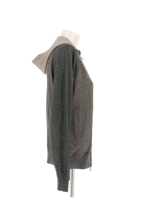 Pull à zip en cachemire et soie