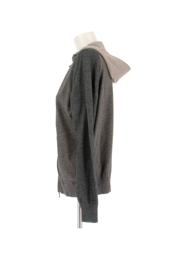 Pull à zip en cachemire et soie