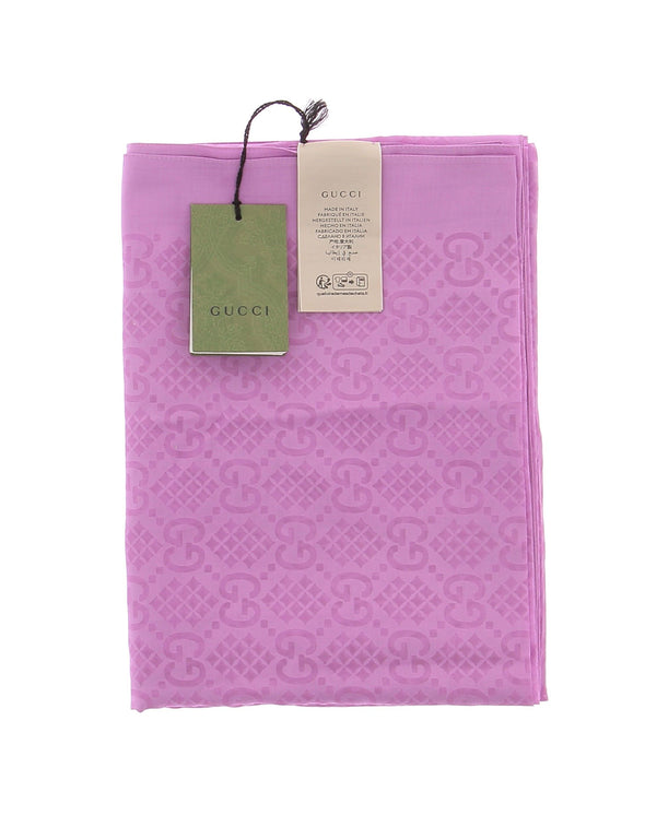 Foulard mauve monogramme en soie