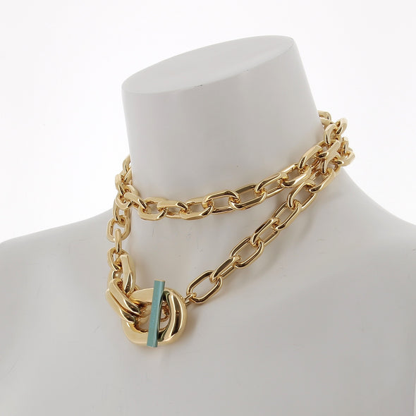 Collier doré "Double XL Link"
