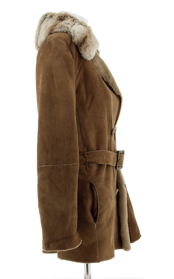 Peau lainée camel