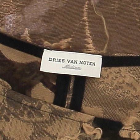 Robe bi-matière marron