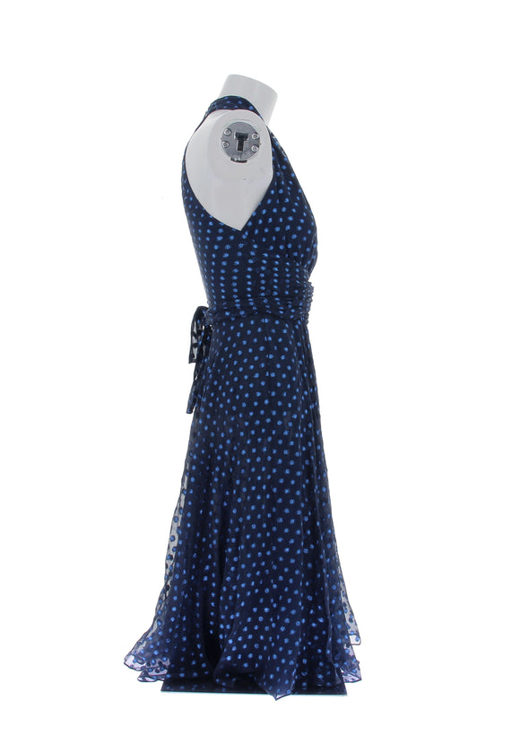 Robe marine à pois