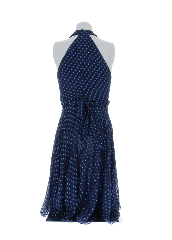 Robe marine à pois