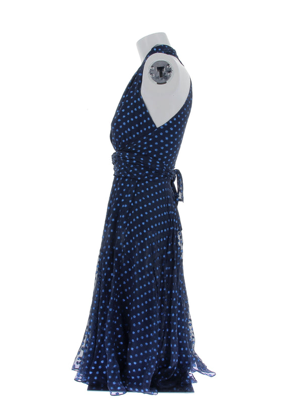 Robe marine à pois