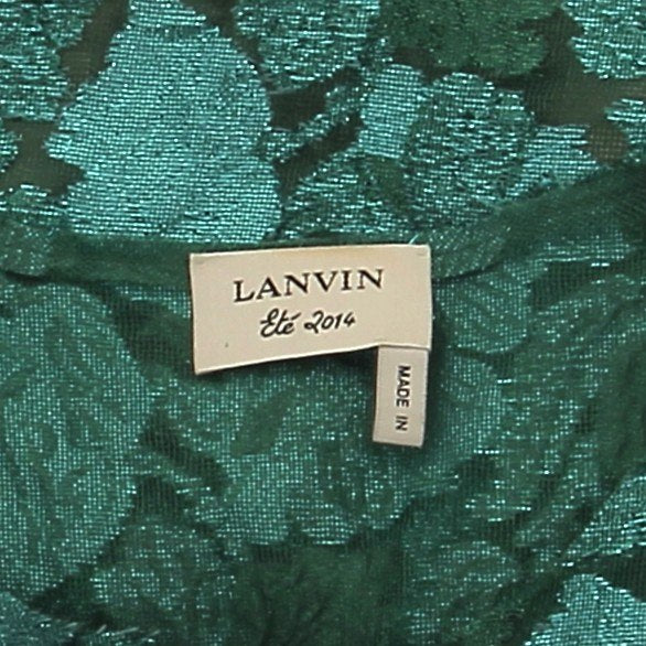 Robe bleue verte en soie