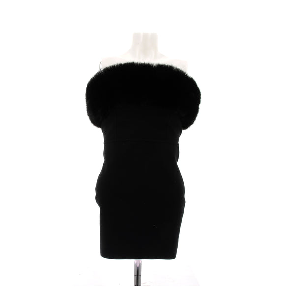 Robe en laine et fourrure