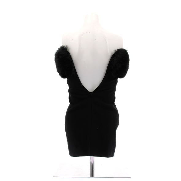 Robe en laine et fourrure