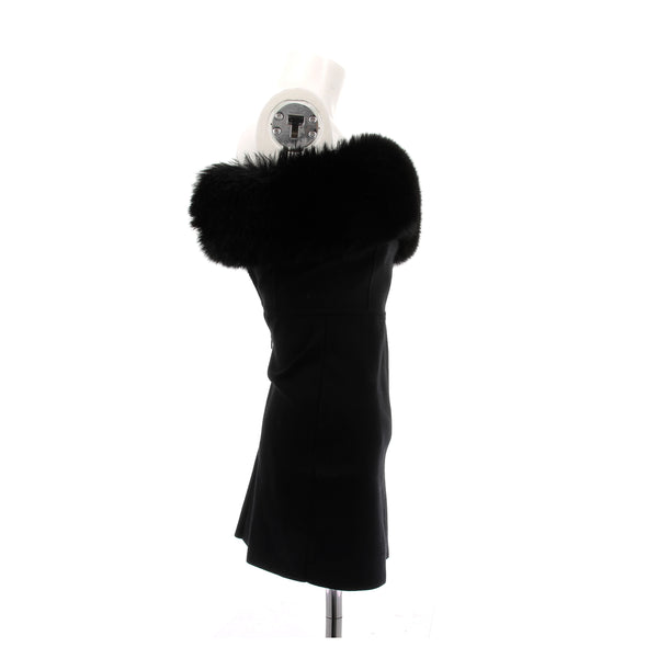 Robe en laine et fourrure