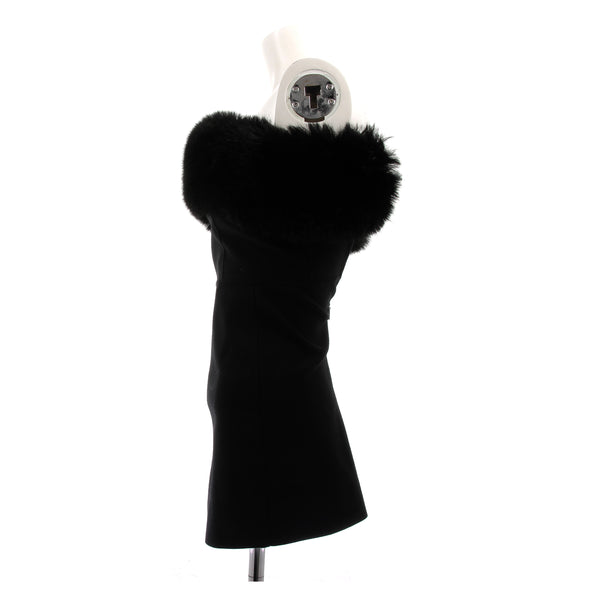 Robe en laine et fourrure