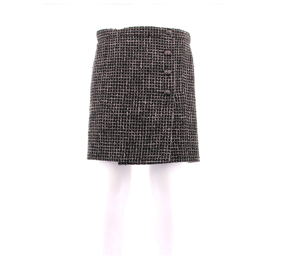 Jupe en tweed rose et noire