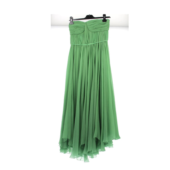 Robe bustier verte en soie