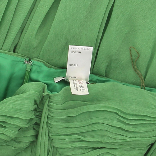 Robe bustier verte en soie