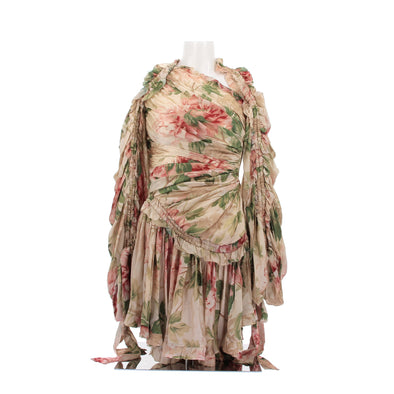 Robe en soie fleurie