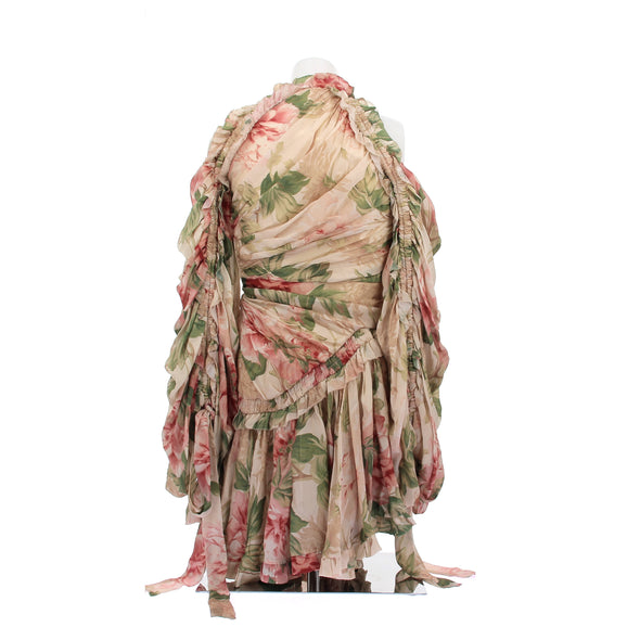 Robe en soie fleurie