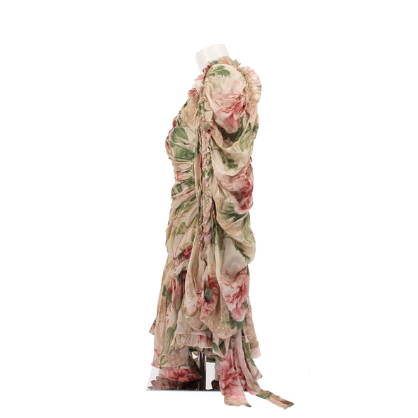 Robe en soie fleurie