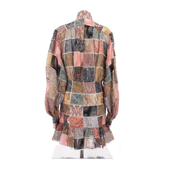 Robe en mélange de lin et de soie