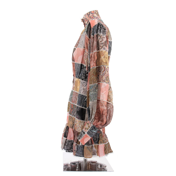 Robe en mélange de lin et de soie