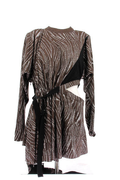 Robe marron irisée