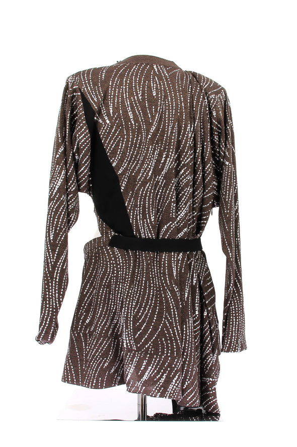 Robe marron irisée