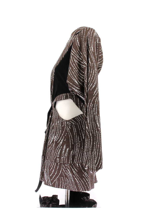 Robe marron irisée
