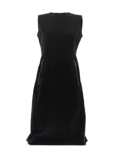 Robe noire à poches zippées
