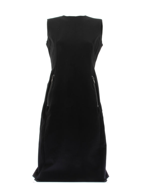 Robe noire à poches zippées