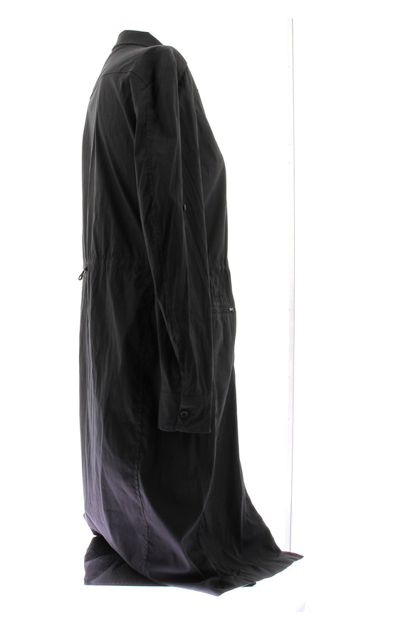 Robe chemise noire à manches longues