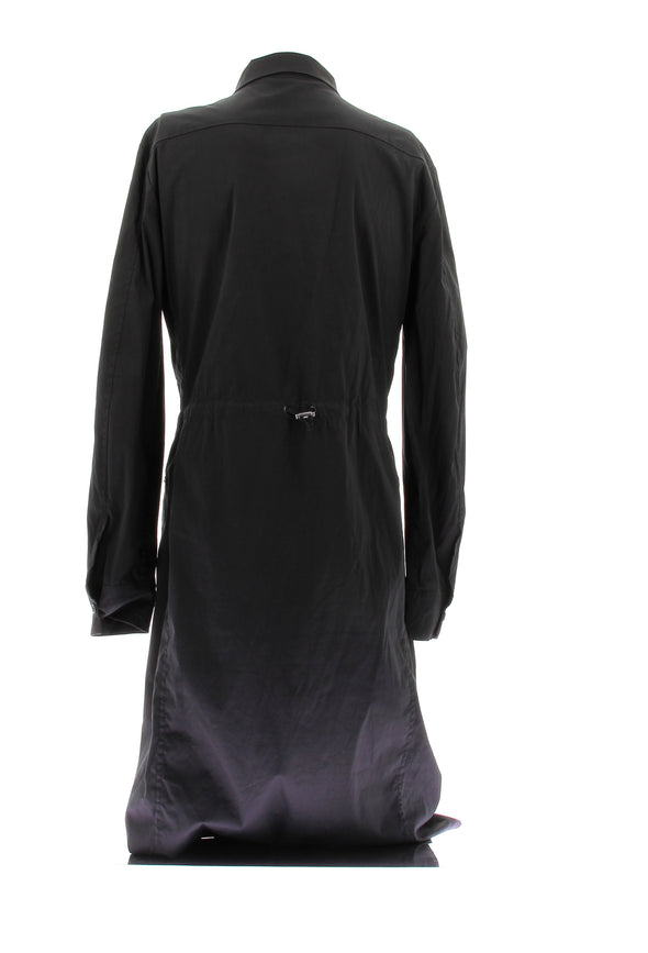 Robe chemise noire à manches longues
