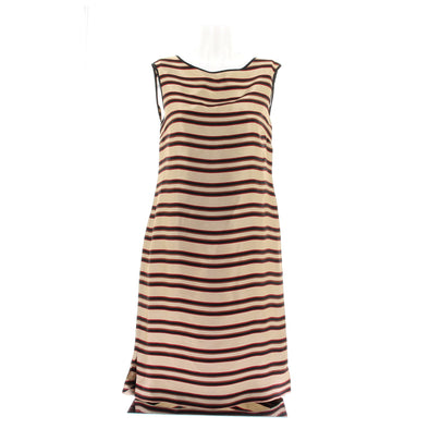 Robe à rayures beige