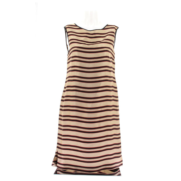 Robe à rayures beige