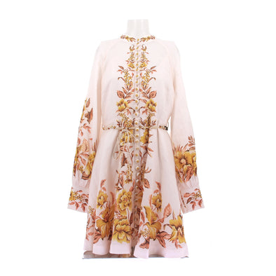 Robe rose à imprimé doré