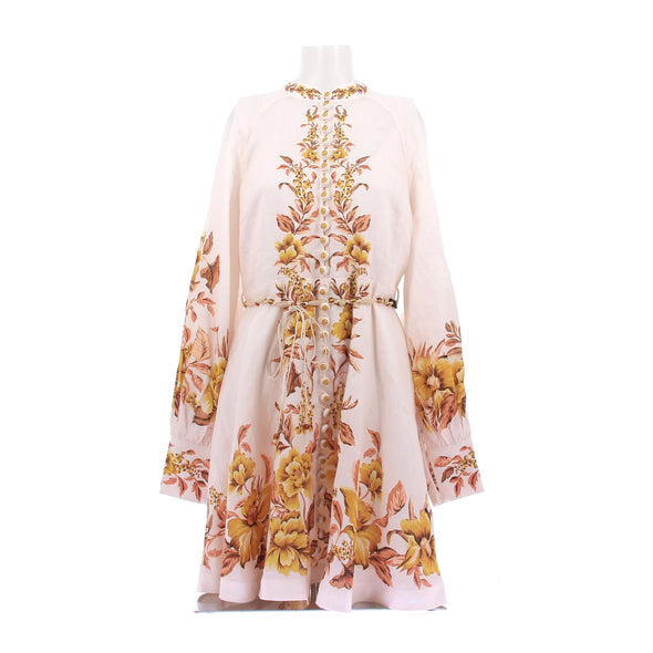 Robe rose à imprimé doré