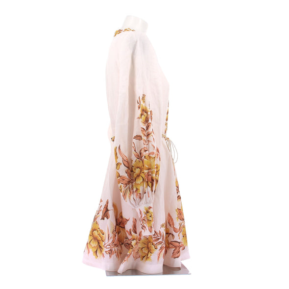 Robe rose à imprimé doré