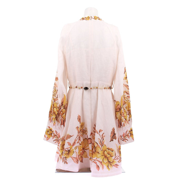 Robe rose à imprimé doré