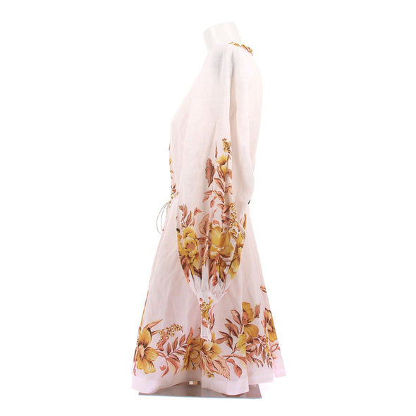Robe rose à imprimé doré