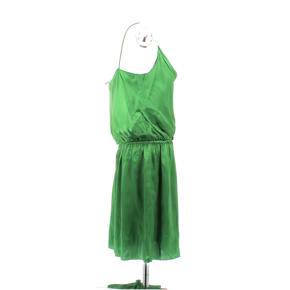 Robe en soie verte