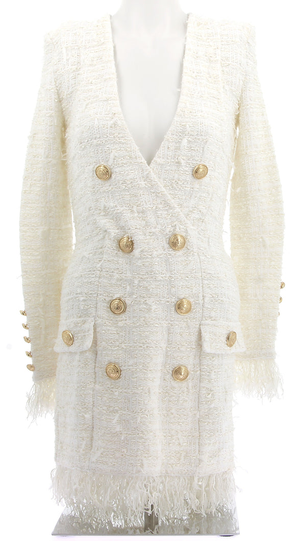 Robe en tweed blanc