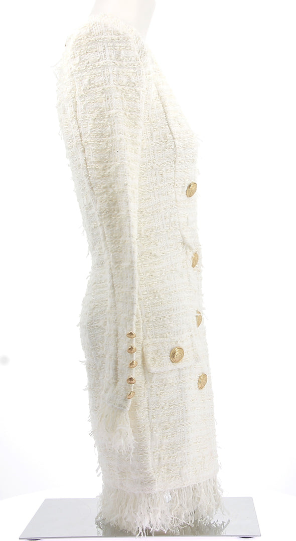 Robe en tweed blanc