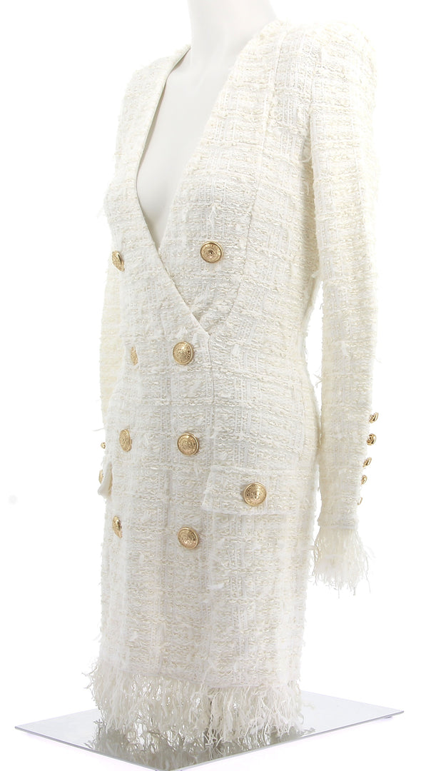 Robe en tweed blanc