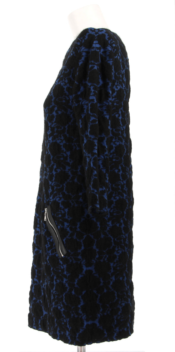 Robe bleu marine et noir à imprimé