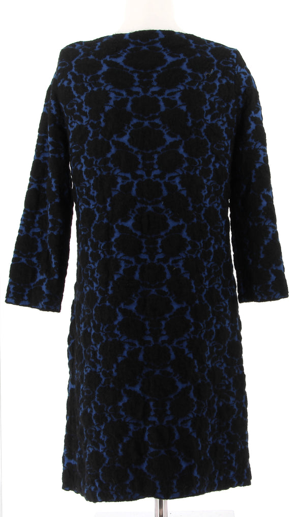 Robe bleu marine et noir à imprimé