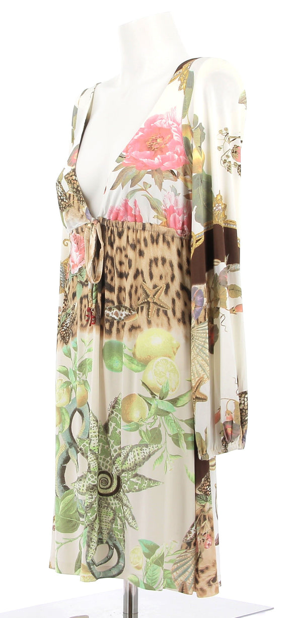 Robe imprimée léopard et fleurs