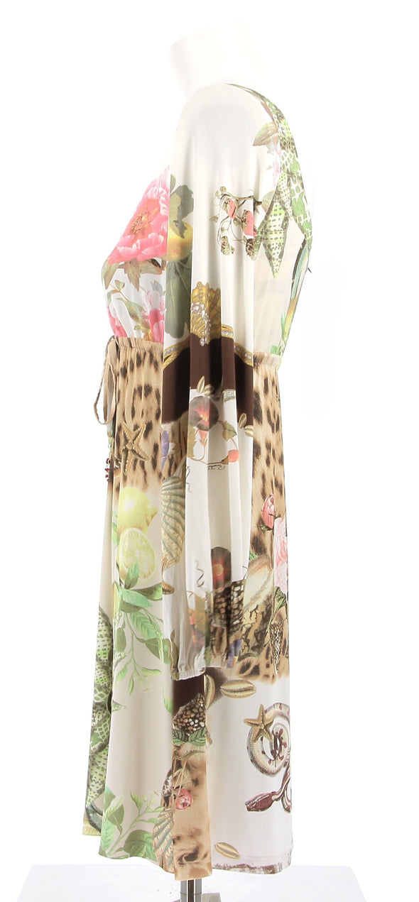 Robe imprimée léopard et fleurs