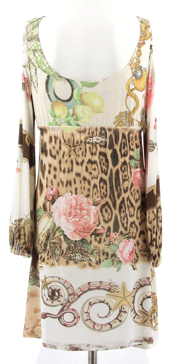 Robe imprimée léopard et fleurs