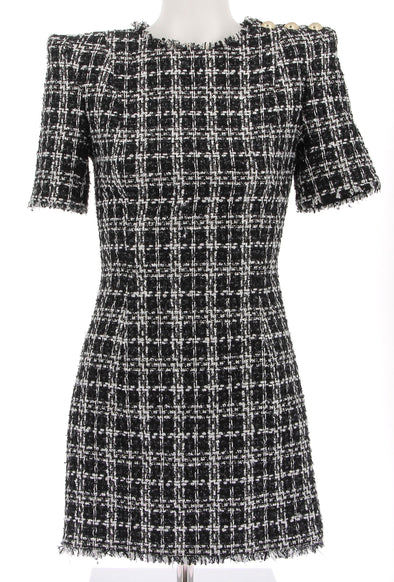 Robe en tweed noir et blanc