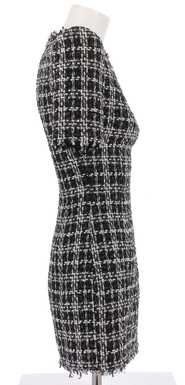 Robe en tweed noir et blanc