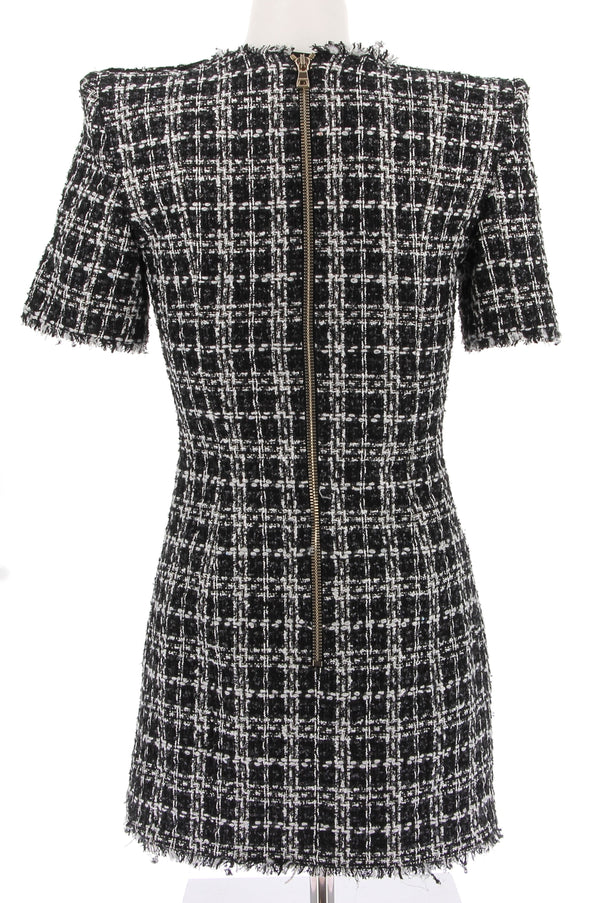 Robe en tweed noir et blanc